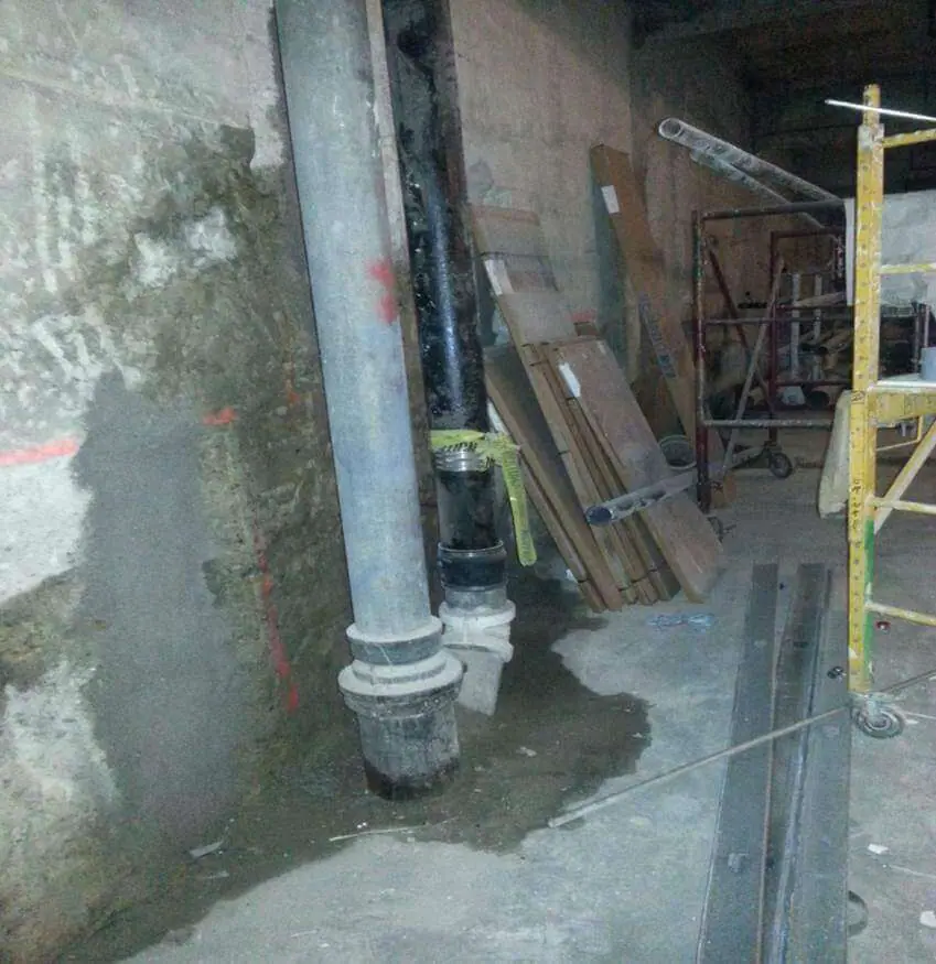 Water intrusion was observed in the substructure walls. Multiple leaks kept the owner from finishing off the space until the issue was resolved.