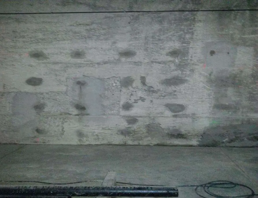 The grouting process was completed in a 4’ x 4’ grid pattern.