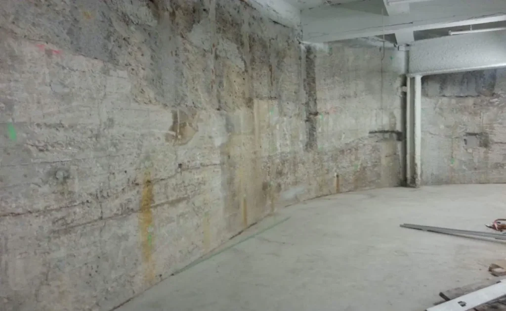 After grouting was completed, the entire substructure is dry and ready for the owner to develop the space to house a dry storage room for restaurants, the hotel laundry room, office space, fire suppression control panels, and IT and phone systems.